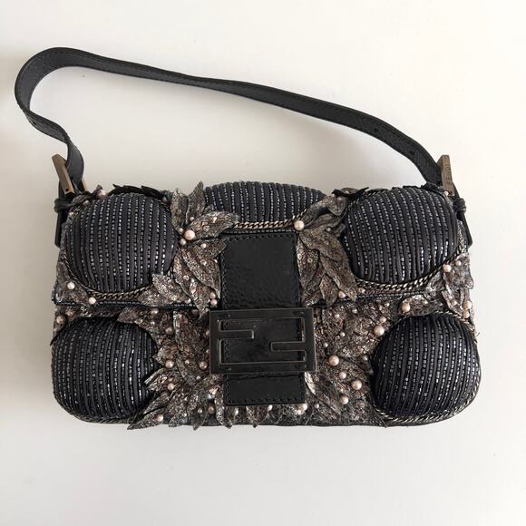 Vintage Fendi Deep Jungle Beaded Embroidery Baguette - Picture 2 of 12